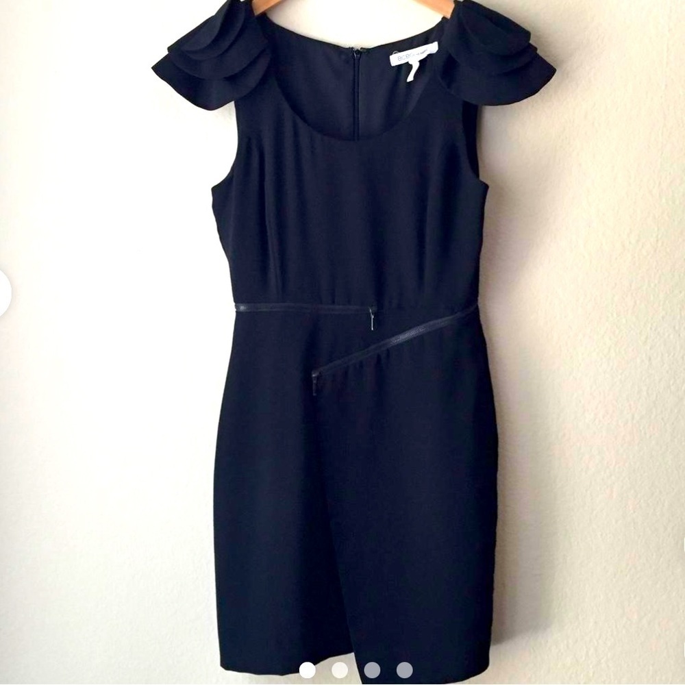 SZ 4 BCBGeneration asymmetric black dress with zipper..
